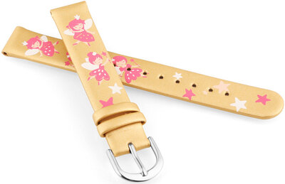 Cinturino in pelle JVD RJ7223.3 14 mm, oro, bambini