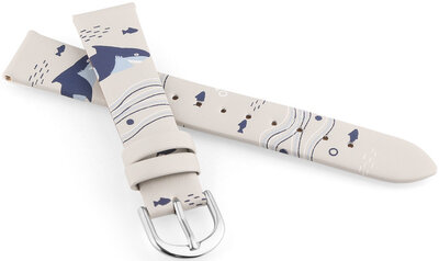 Cinturino in pelle JVD RJ7224.2 16 mm, grigio, per bambini