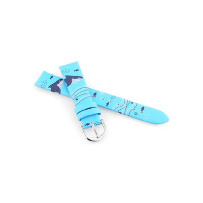 Cinturino in pelle JVD RJ7224.3 16mm, blu, bambini