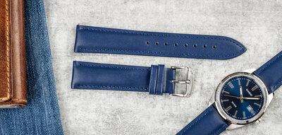 Cinturino in pelle Ricardo Ancona, blu, Quick Release