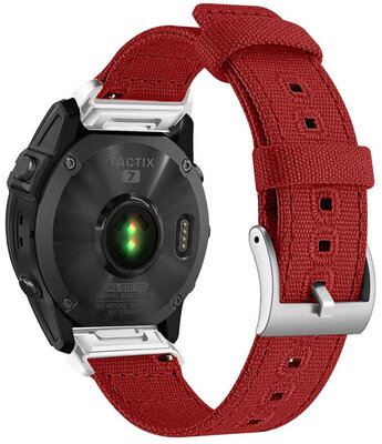 Cinturino in nylon Ricardo 22 mm (per Garmin Fenix 8/7/6 (47 mm), Epix 2 ecc.), rosso, QuickFit