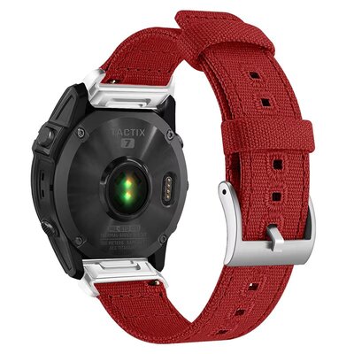Cinghia in nylon Ricardo 26 mm (per Garmin Fenix 8/7X/6X (51 mm), Tactix ecc.), rossa, QuickFit