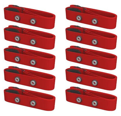 Set di 10 fasce toraciche Polar senza sensore, rosso, taglia M-XXL
