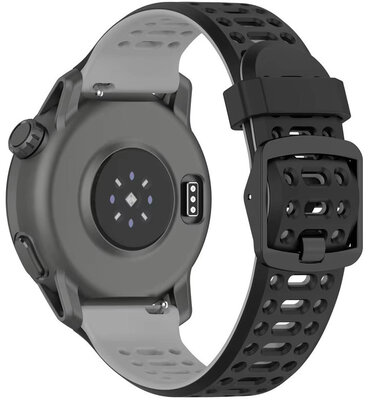 Cinturino in silicone Ricardo 22 mm (per Coros Pace 3, Apex 2 Pro), nero V2, sgancio rapido