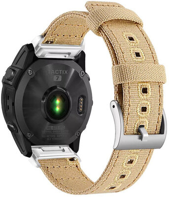 Cinturino in nylon Ricardo 26 mm (per Garmin Fenix 8/7X/6X (51 mm), Tactix ecc.), beige, QuickFit