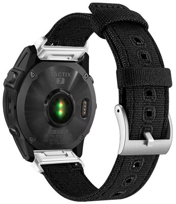 Ricardo Nylon Strap 26 mm (per Garmin Fenix 8/7X/6X (51 mm), Tactix ecc.), nero V5, QuickFit