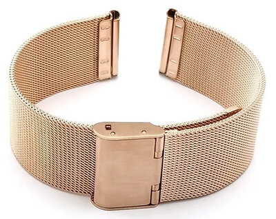 Bracciale in acciaio inossidabile Ricardo Barletta, rosa dorato, a maglia milanese