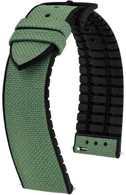 Cinturino in tessuto Hirsch Arne L 0925090045-5, verde, tessuto/gomma naturale, lunghezza L, sgancio rapido