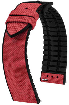 Cinturino in tessuto Hirsch Arne L 0925090060-5, rosso, tessuto/gomma naturale, lunghezza L, sgancio rapido