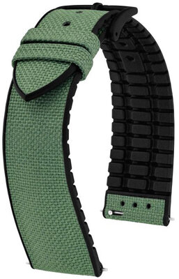 Cinturino in tessuto Hirsch Arne M 0925090145-5, verde, tessuto/gomma naturale, lunghezza M, sgancio rapido