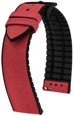 Cinturino in tessuto Hirsch Arne M 0925090160-5, rosso, tessuto/gomma naturale, lunghezza M, sgancio rapido