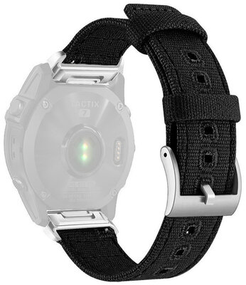 Cinturino in nylon Ricardo 22mm (pro Garmin Fenix 8/7/6 (47mm), Epix 2 aj.), nero V5, QuickFit