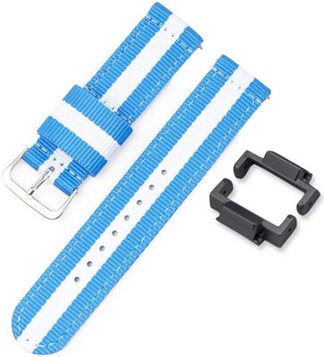 Cinturino in tessuto Ricardo 16mm (pro Casio G-Shock GA-2100/GA-2110, DW-5600, GW-6900), blu, NATO, + grigio adattatore