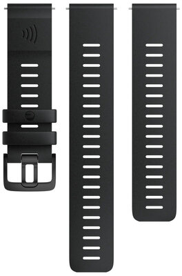 Cinturino in silicone Polar 22 mm, nero, taglia S, M/L, sgancio rapido, pagamento