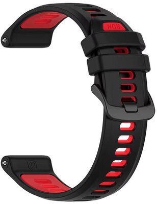 Cinturino in silicone Ricardo Gressoney 22mm (per Garmin Forerunner 970), Black/Red