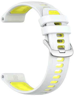 Cinturino in silicone Ricardo Gressoney 22mm (per Garmin Forerunner 970), White/Yellow