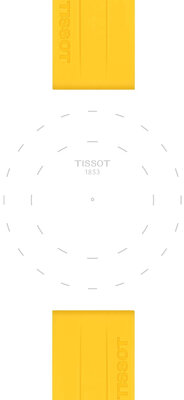 Cinturino in silicone Tissot T852.050.993 22mm, giallo, Quick Release