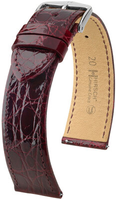 Cinturino in pelle Hirsch Genuine Croco L 18920860-2, rosso, pelle di coccodrillo, lunghezza L, sgancio rapido