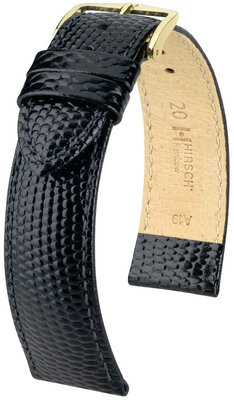 Cinturino in pelle Hirsch Rainbow L 12322650NQ-1, nero, pelle di vitello, lunghezza L