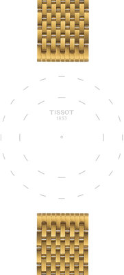 Bracciale in acciaio Tissot T852.049.487 20mm, oro, Quick Release