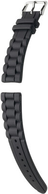 Cinturino in silicone Hirsch Jelly L 40818850-2, nero, lunghezza L