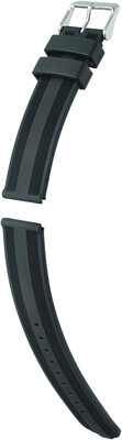 Cinturino in silicone Hirsch Silverstone L 40518850-2, nero, lunghezza L