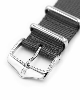 Cinturino in tessuto Hirsch Rush Recycle XL 40536030-2, grigio, lunghezza XL