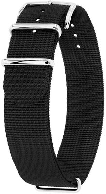 Cinturino in tessuto Hirsch Rush Recycle XL 40536050-2, nero, lunghezza XL