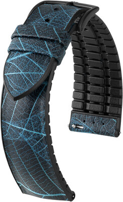 Cinturino in pelle Hirsch Leaf L 0925046080-5, blu, lunghezza L, sgancio rapido