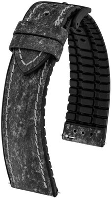 Cinturino in similpelle Hirsch Stone 0925044150-5, nero, Quick Release