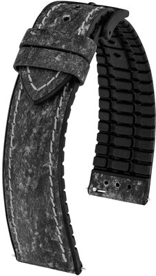 Cinturino in pelle Hirsch Stone L 0925044050-5, nero, lunghezza L, sgancio rapido