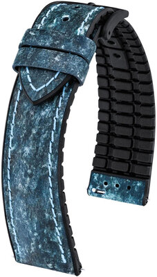 Cinturino in pelle Hirsch Stone L 0925044080-5, blu, lunghezza L, sgancio rapido