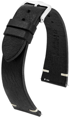 Cinturino in pelle Hirsch Bagnore 05502150-2, nero, pelle di vitello, Quick Release
