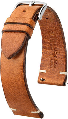Cinturino in pelle Hirsch Bagnore 05502170-2, marrone, pelle di vitello, Quick Release