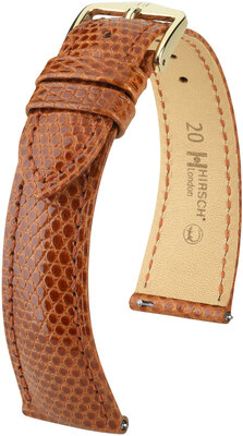 Cinturino in pelle Hirsch London 04366170-7, marrone, pelle di lucertola, Quick Release