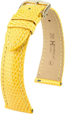 Cinturino in pelle Hirsch London 04366172-7, giallo, pelle di lucertola, Quick Release