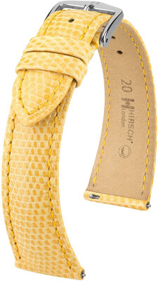Cinturino in pelle Hirsch London 04366173-2, giallo, pelle di lucertola, Quick Release