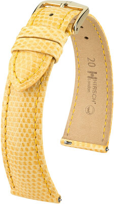 Cinturino in pelle Hirsch London 04366173-7, giallo, pelle di lucertola, Quick Release