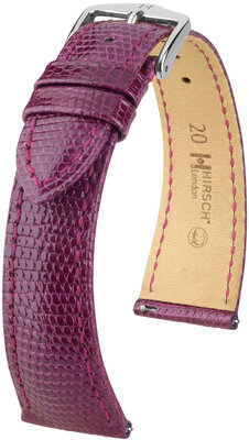 Cinturino in pelle Hirsch London 04366187-2, viola, pelle di lucertola, Quick Release