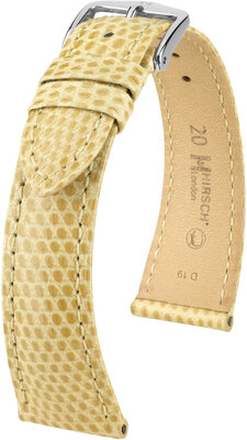 Cinturino in pelle Hirsch London 04366190-2, beige, pelle di lucertola, Quick Release