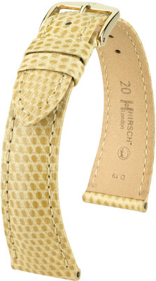 Cinturino in pelle Hirsch London 04366190-7, beige, pelle di lucertola, Quick Release