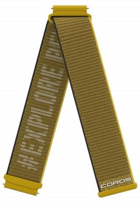 Cinghia in nylon Coros (per Apex 2 Pro), gialla, accorciata, sgancio rapido