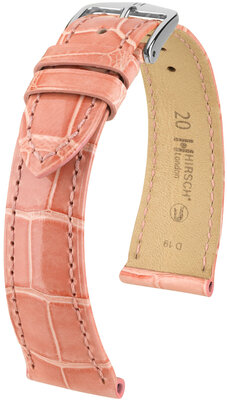 Cinturino in pelle Hirsch London 04307123-2, rosa, pelle di alligatore, Quick Release