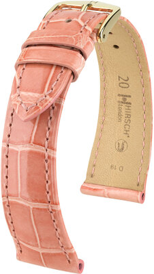 Cinturino in pelle Hirsch London 04307123-7, rosa, pelle di alligatore, Quick Release