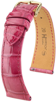 Cinturino in pelle Hirsch London 04307124-7, rosa, pelle di alligatore, Quick Release