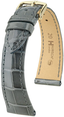Cinturino in pelle Hirsch London 04307130-7, grigio, pelle di alligatore, Quick Release