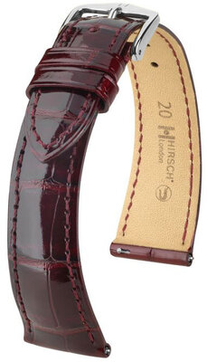 Cinturino in pelle Hirsch London 04307160-2, rosso, pelle di alligatore, Quick Release