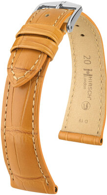 Cinturino in pelle Hirsch London 04307175-2, marrone, pelle di alligatore, Quick Release