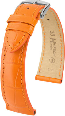 Cinturino in pelle Hirsch London 04307176-2, arancione, pelle di alligatore, Quick Release