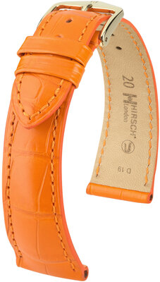 Cinturino in pelle Hirsch London 04307176-7, arancione, pelle di alligatore, Quick Release